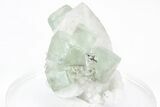 Green, Cubic Fluorite Crystals on Quartz - Inner Mongolia #216783-1